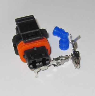 2 pole male connector SET, Bosch Compact, 0.5-1.0 mm2, with seals and pins