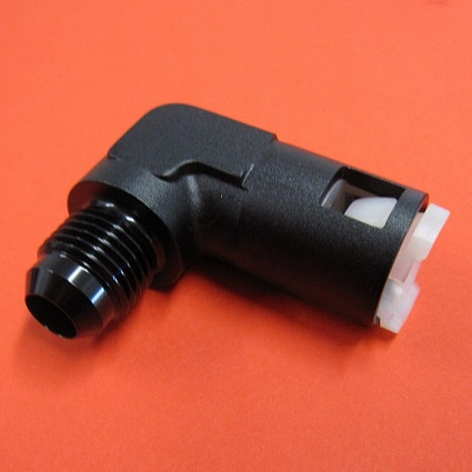 AN6 90° To Female Quick Connect 3/8" (9,5 mm), Female Hard Tube