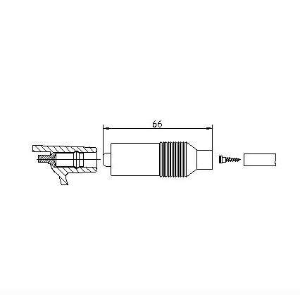 Ignition connector DIN / wood screw, 1 kOhm, for 7 mm cable