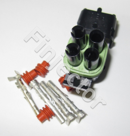 4 Way Delphi Weather Pack Sealed Female (terminals) Connector SET, 1-2 mm2