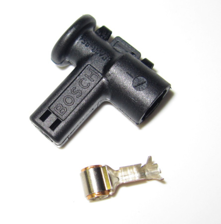 Hehkutulpan liitinsarja 1.5 - 2.5 mm², Ø 4 mm hehkulle, 90°, musta (Bosch 1928404878-SET)