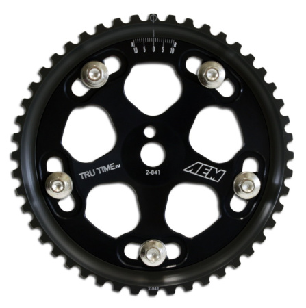 Tru-Time Adjustable Cam Gear. Black. 5-Bolt. Mitsubishi 4G63