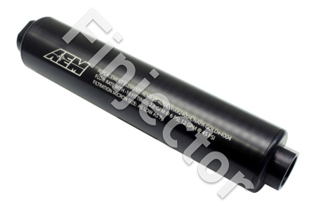 Universal AEM High Volume Fuel Filter (flter including). Inlet: -10AN Outlet: -10AN (AEM 25-201BK)