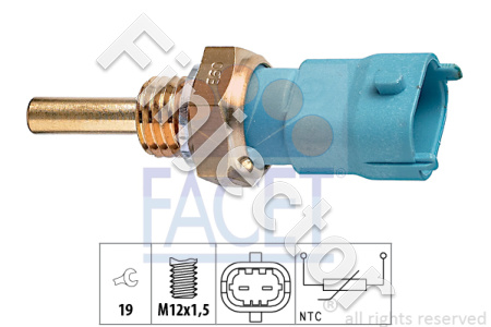 TEMPERATURE SENSOR for oil M12X1.5, Compact connector. Like Bosch 0281002170 (1.830.239)