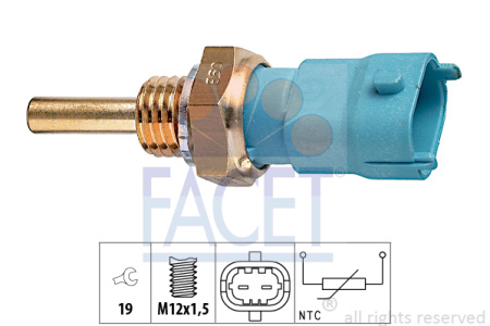 TEMPERATURE SENSOR for oil M12X1.5, Compact connector. Like Bosch 0281002170 (1.830.239)