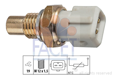 Coolant temperature sensor, short element,  M12X1.5, Jetronic