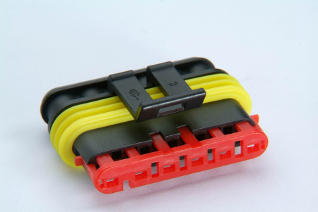 Super Seal 6 pole male connector, suitable pins:  SS-FEMALEPIN-1