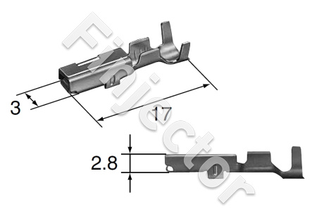 Female Terminal for ND/Sumitomo type connectors, 0.5-1.5 mm2, Yazaki 7116-4026, Sumitomo 8100-0461 (ND-PIN-1)