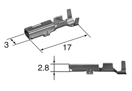 Female Terminal for ND/Sumitomo type connectors, 0.5-1.5 mm2, Yazaki 7116-4026, Sumitomo 8100-0461 (ND-PIN-1)