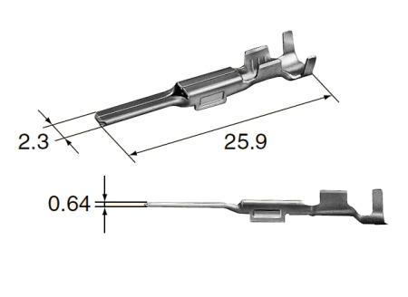Male Pin for ND/Sumitomo type male connectors (Yazaki) 0.5-1.25mm2
