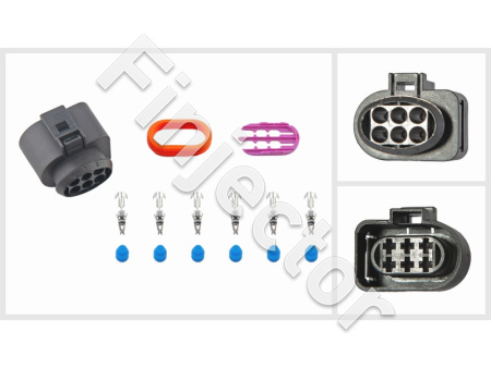 6 pole male connector set, VAG, 1.5–2.5 mm², (1J0973733-SET-2)