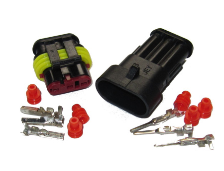 Super Seal 3 pole connector set (pair) for wire size 0.5-1.5 mm²