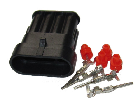 Super Seal 4 pole connector set for wire size 0.5-1.5 mm²