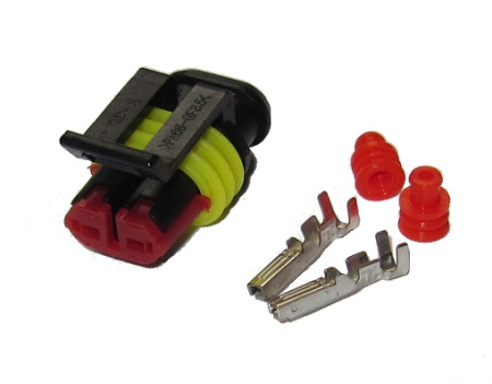 Super Seal 2 pole connector set for wire size 0.5-1.5 mm²