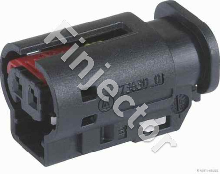 KKS MLK 1,2 ELA, 2 pole connector housing, Female terminals, Code A Clip down, no retaining