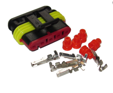 Super Seal 5 pole connector set for wire size 0.5-1.5 mm²