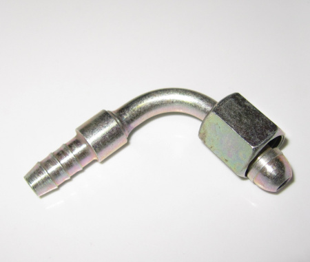 Tube bend nipple 90° for 6 mm polyamide tube, nut M12X1.5
