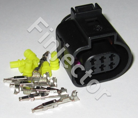 6 pole male connector set, 0.5–1 mm², gold-plated pins (1J097371