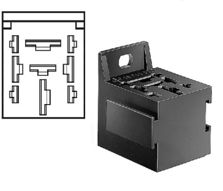 Relay holder for power relays (70A), BLACK, terminals not incl.