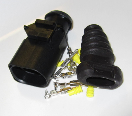 6 pole connector set, JMT male pins, 2 rows (mate 1J0973713-SET)