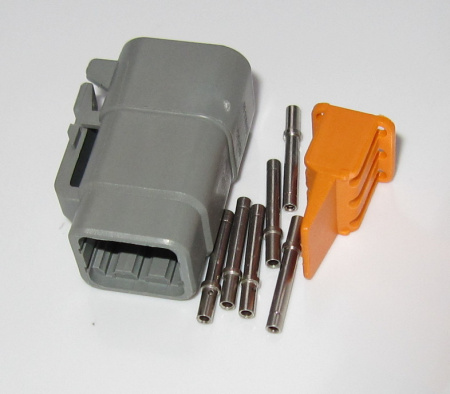 Deutsch DTM 6 pole male connector set, female pins 0.2-0.5 mm2