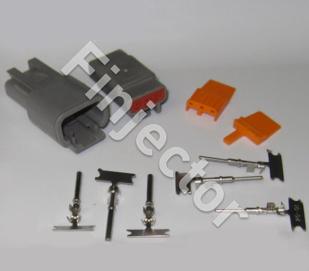 Deutsch DTM 3-napainen liitinpari, 0.3 - 1.5 mm2, krimpattavat pinnit