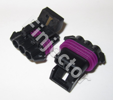 3 Way Black Metri-Pack 150 Sealed Female Connector Assembly, Max Current 14 amps