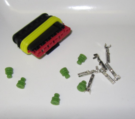 Super Seal 6 pole 0.35-0.5 mm2 connector set, female terminals