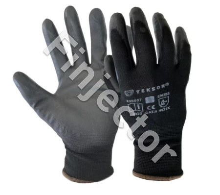 PROTECTIVE GLOVES TEKSON,size 7, Black