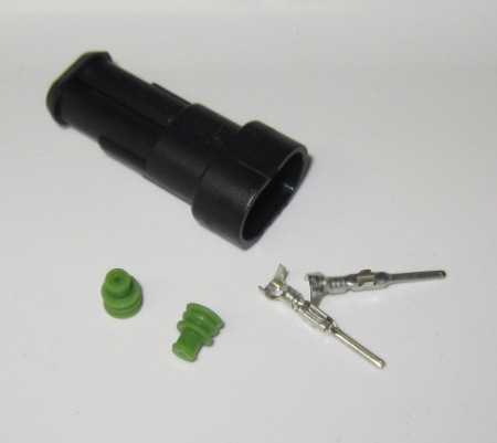 Super Seal 2 pole 0.35-0.5 mm2 connector set, male terminals 