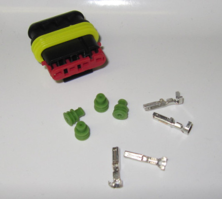 Super Seal 4 pole 0.35-0.5 mm2 connector set, female terminals 