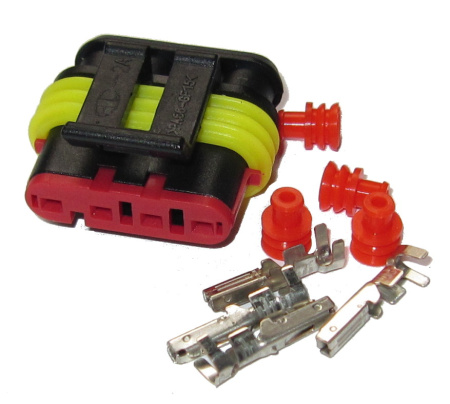 Super Seal 4 pole connector set for wire size 0.5-1.5 mm²