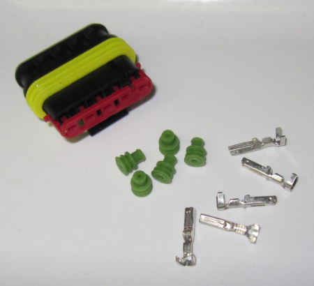 Super Seal 5 pole 0.35-0.5 mm2 connector set, female terminals 