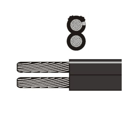 Autocable 2X2.5 mm² black-black with stripe (full package=50m