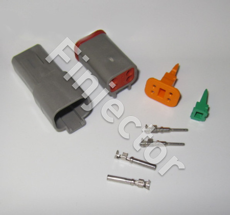 Deutsch DT 4-napainen liitinpari, 0.75-2 mm2, krimpattavat pinnit
