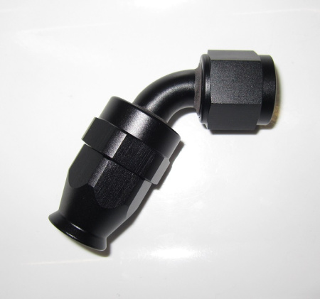 AN8-liitin 60° kulmalla, PTFE (Teflon) GB725/724-letkulle (GBTP6001-6008)