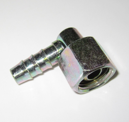 Angle piece 90° with conical nipple for 8 mm tube, nut M16X1.5