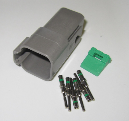 Deutsch DT 6 pole connector set 1 - 2 mm2, male pins