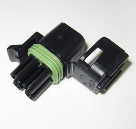 4 Way Black Delphi Weather Pack Sealed Female (terminals) Connector