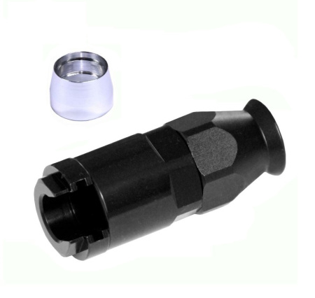 Quick connector for 3/8 (9.5 mm ) pipe, for AN6 teflon (PTFE) hose, black (GBVP02980-06-38)