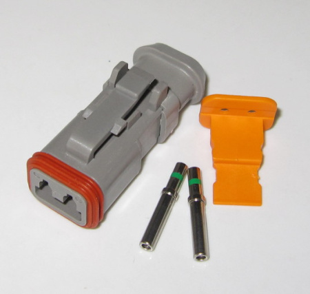 Deutsch DT 2 pole connector SET, long, 1-2 mm2 female terminals