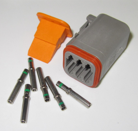 Deutsch DT 6 pole connector set 1 - 2 mm2, female terminals