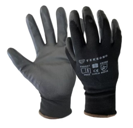 PROTECTIVE GLOVES TEKSON,size 11, Black