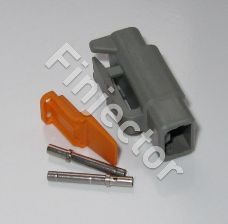 Deutsch DTM 2 pole male connector set, female pins 0.2-0.5 mm2