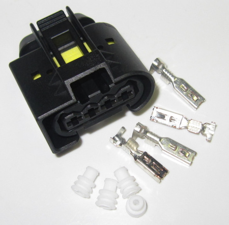 4 pole connector SET, 1 -2.5 mm², KKS SLK 2.8 Silver plated Female Terminals, Code A, Clip top