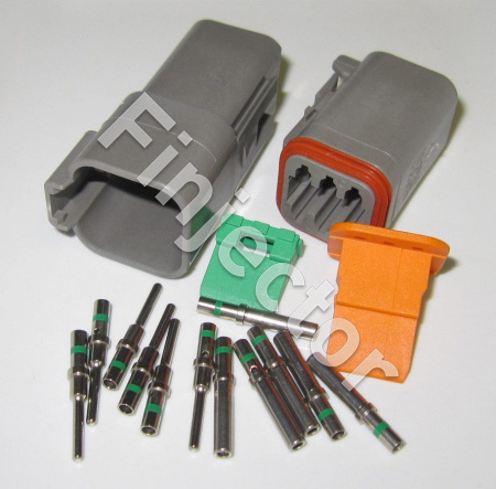 Deutsch DT 6 pole connector set. For wire size 1-2 mm2
