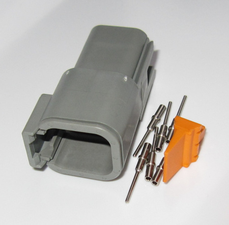 Deutsch DTM 6 pole female connector set, male pins 0.2-0.5 mm2