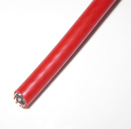 Copper wire ignition cable, RED, 220 max.°C, 38.000 V