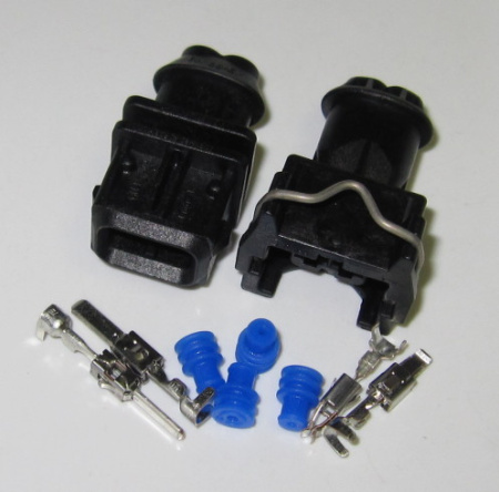 2 pole Bosch Jetronic connector pair for wire size 0.2 - 0.6 mm2 (JPT)
