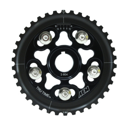 Tru-Time Adjustable Cam Gear. Black. 5-Bolt. Honda D16Y7 & D16Y8